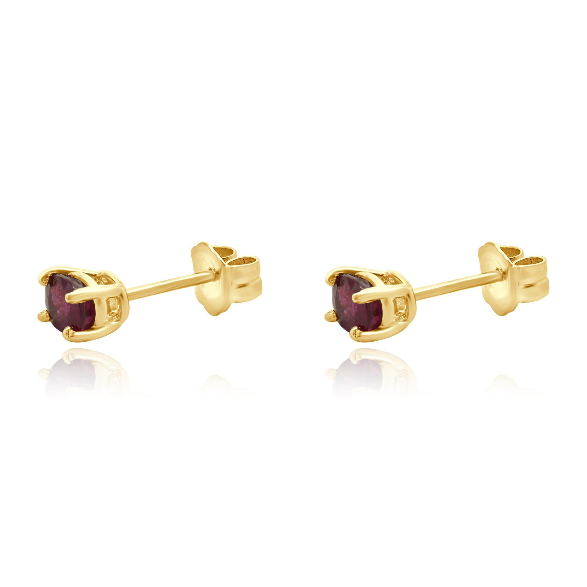 Designer: custom
Material: 14K yellow gold
Ruby: 2 oval cut = 0.50cttw
Weight: 0.85 grams