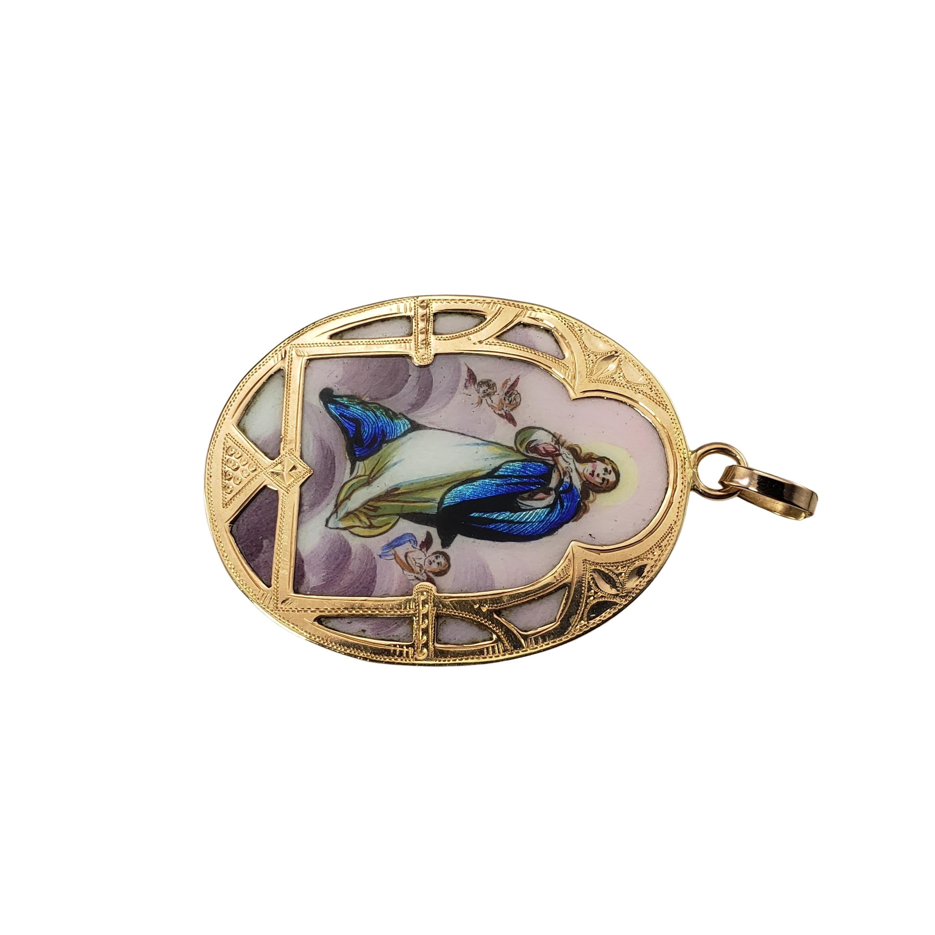 14 Karat Gelbgold bemalte Jungfrau Maria-Anhänger-

Dieser atemberaubende bemalte Jungfrau Maria Anhänger ist in wunderschön detailliertem 14-karätigem Gelbgold gerahmt.

Größe:  40 mm x 26 mm

Gewicht:  5,0 dwt. /  7,9 gr.

Geprüft für 14 Karat