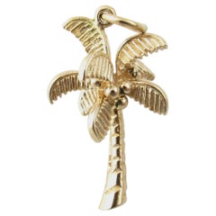 14 Karat Yellow Gold Palm Tree Charm