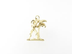 14 Karat Yellow Gold Palm Tree with Man with Machete Charm