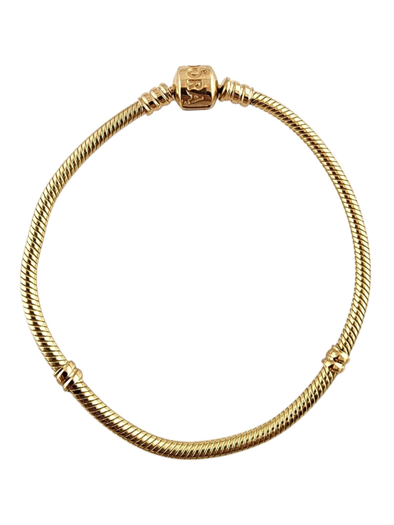 Contemporary 14 Karat Yellow Gold Pandora Snake Chain Bracelet #19799