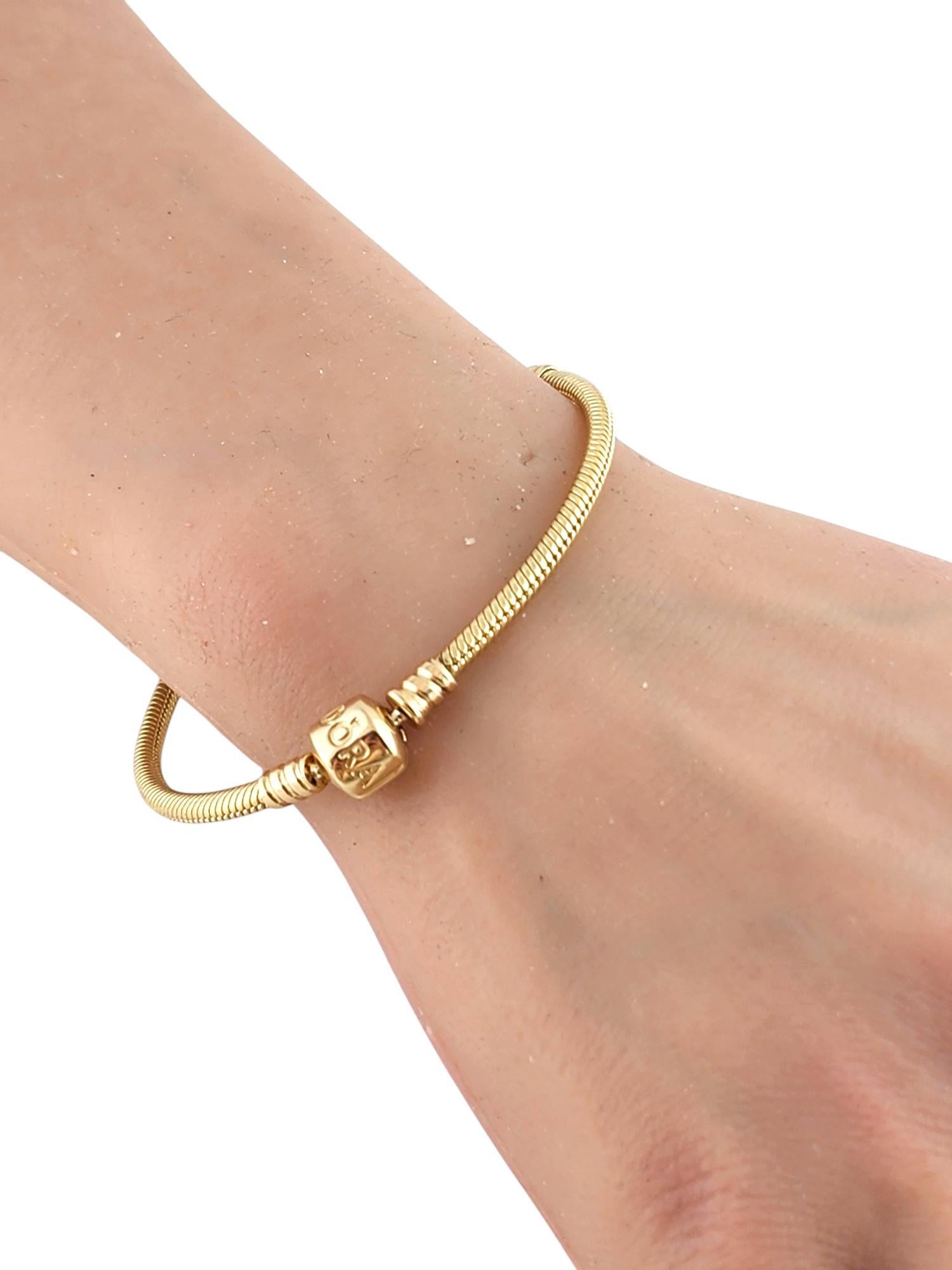14 Karat Yellow Gold Pandora Snake Chain Bracelet #19799 3