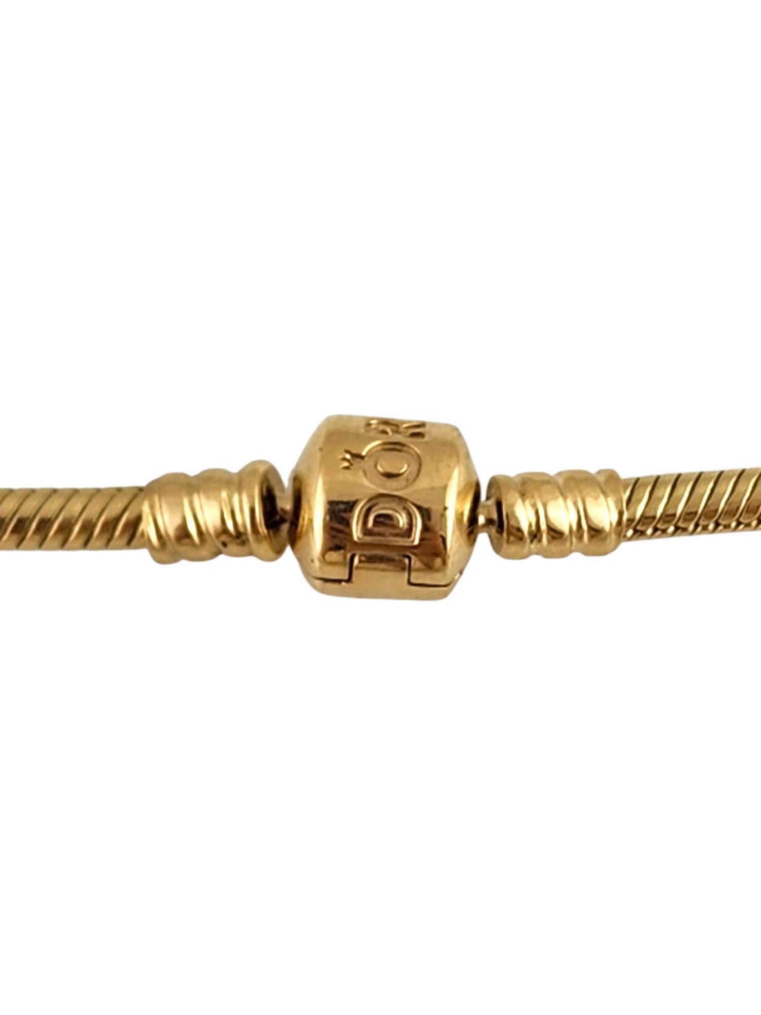 Contemporary 14 Karat Yellow Gold Pandora Snake Chain Necklace 16