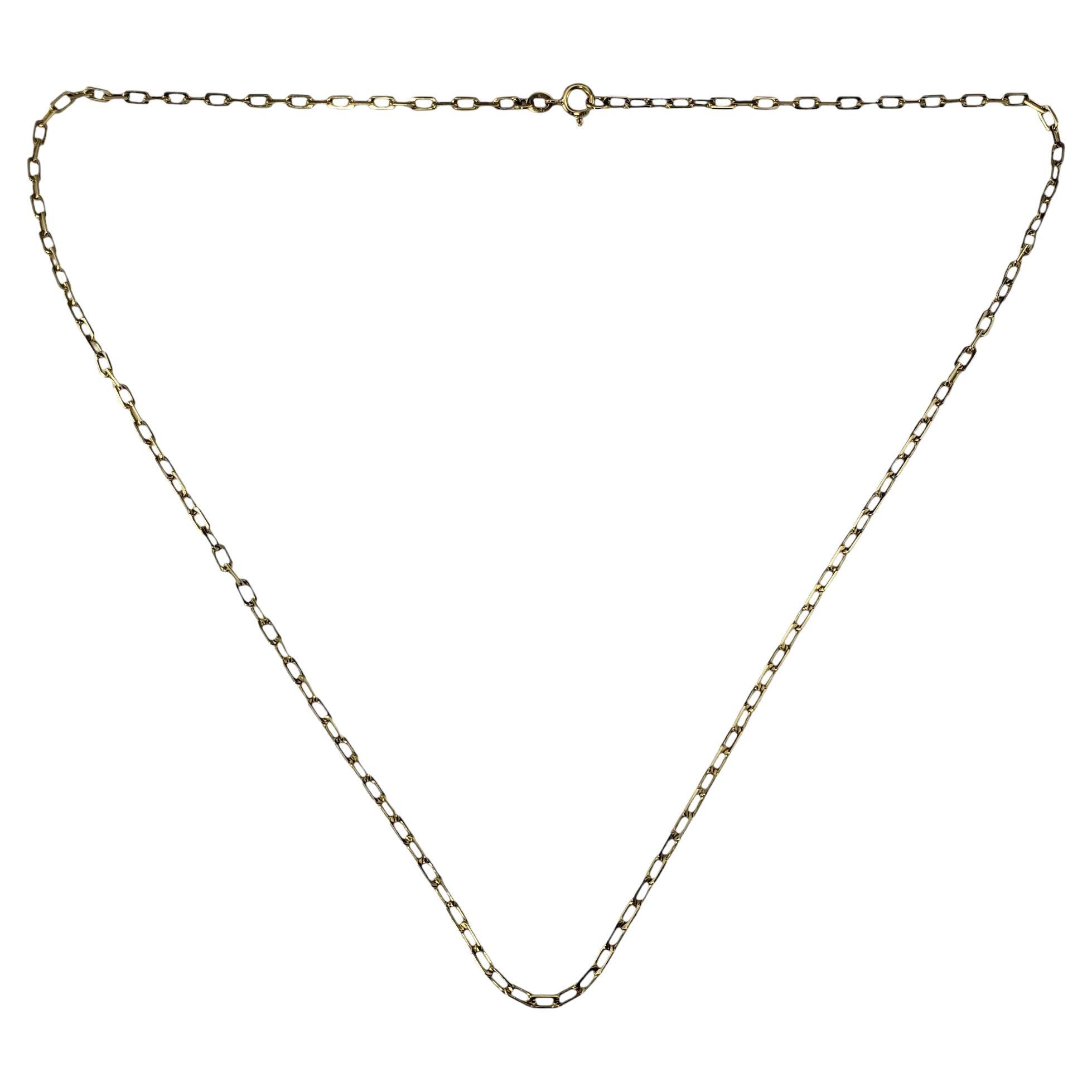14 Karat Yellow Gold Paper Clip Chain Necklace #24435 en vente