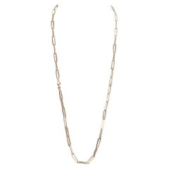 14 Karat Yellow Gold Paper Clip Chain Necklace