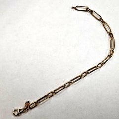14 Karat Yellow Gold Paper Clip Link Bracelet