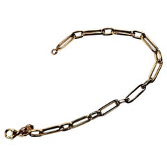 14 Karat Yellow Gold Paper Clip Link Bracelet
