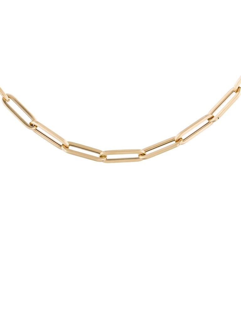 14 Karat Yellow Gold Paper Clip Link Chain Necklace, Made in Italy For ...