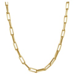 14 Karat Yellow Gold Paperclip Chain Necklace, Made in Italy