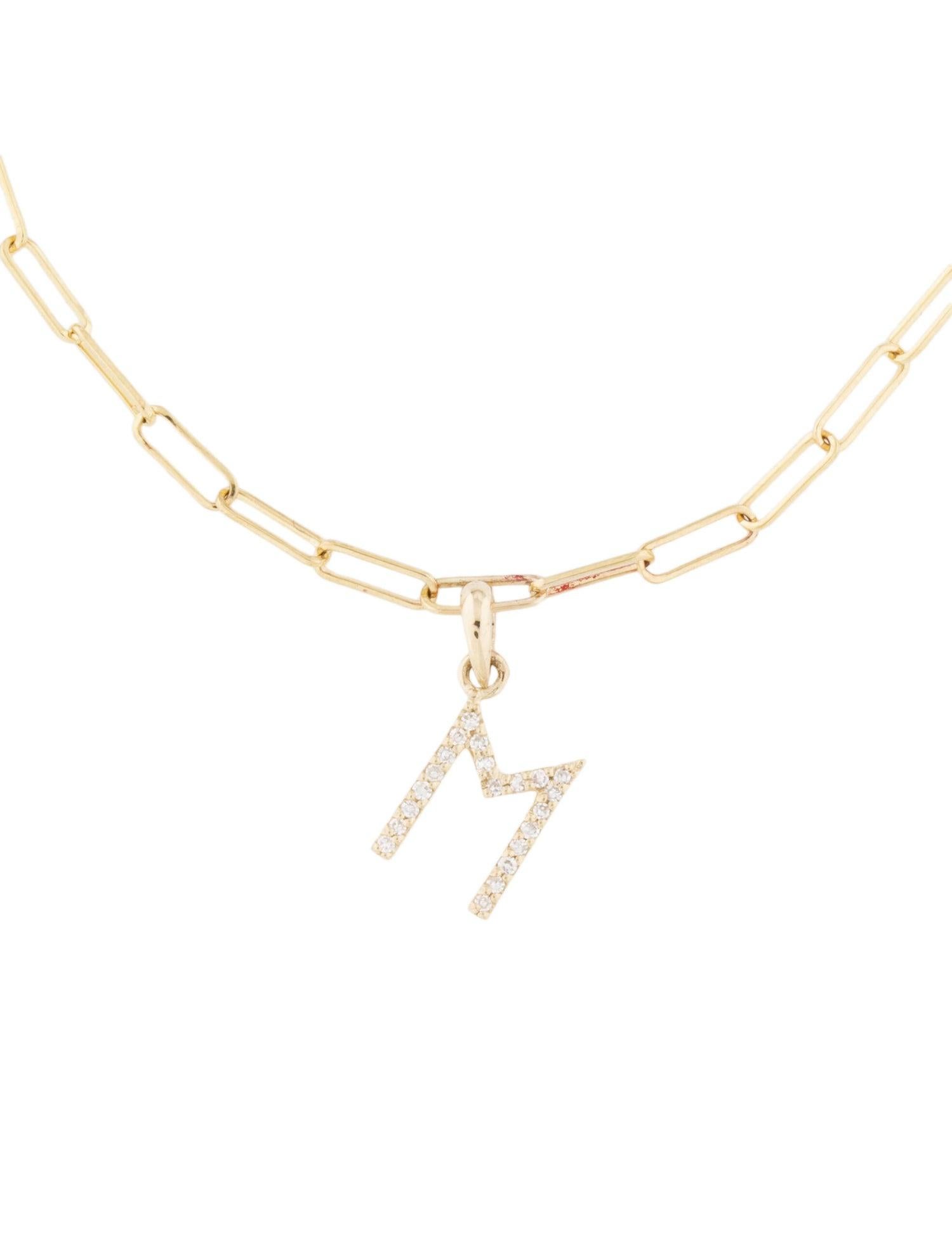 Il s'agit d'un adorable bracelet de lettres initiales en or jaune 14k avec environ 0,05 ct. Diamants ronds et brillants. Couleur et clarté du diamant GH-SI1-SI2. Livré sur une chaîne de 7