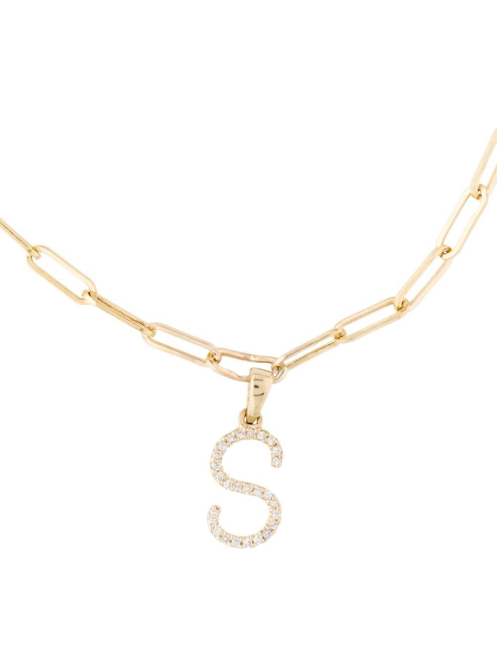 This is an adorable Initial Letter Bracelet crafted of 14k Yellow Gold with approximately 0.05 ct. Round Sparkly Diamonds. Diamond Color and Clarity GH-SI1-SI2. Comes on an 7
