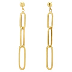 14 Karat Gelbgold Papierclip-Tropfen-Ohrringe