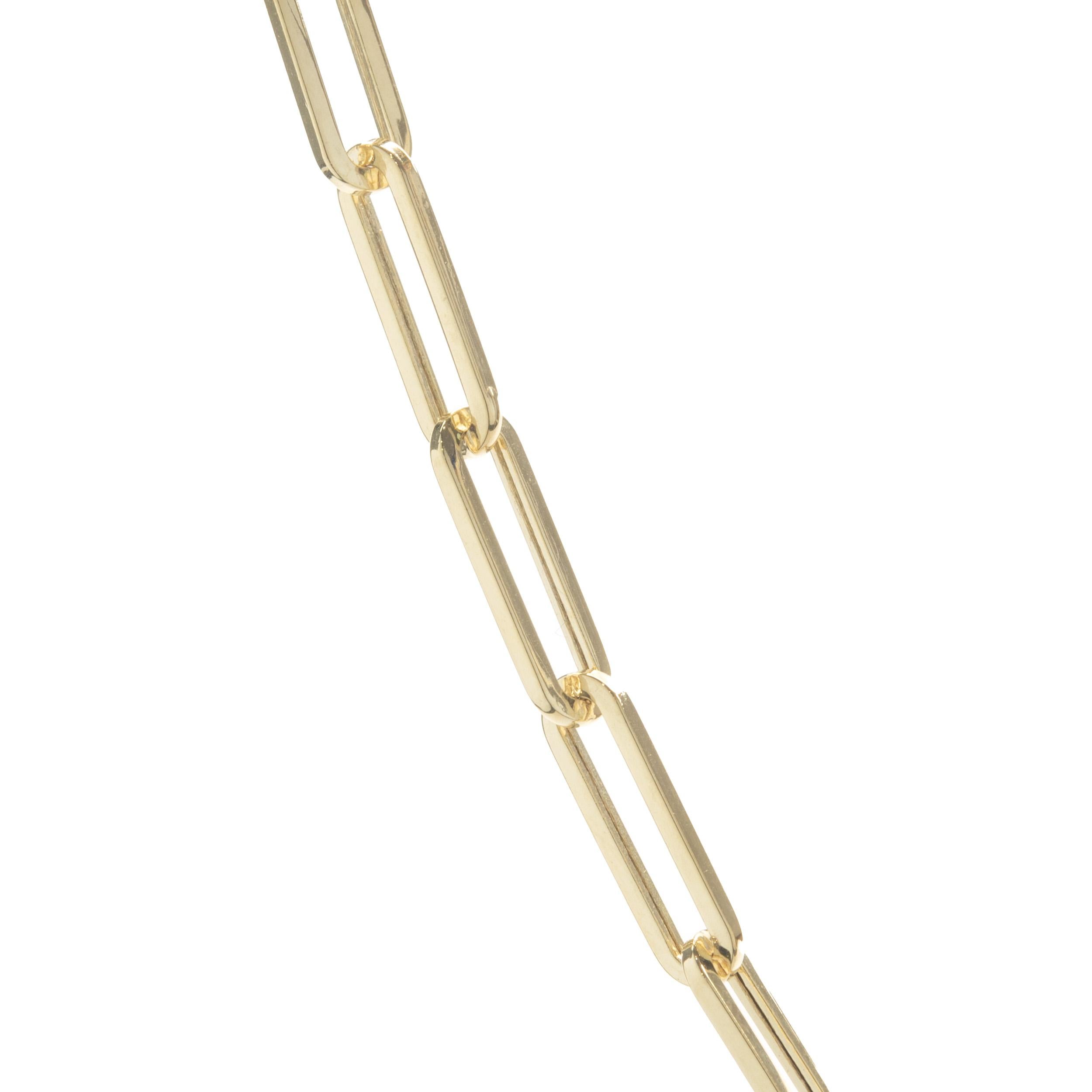 Material: 14K yellow gold
Dimensions: necklace measures 18-inches in length
Weight: 5.01 grams
