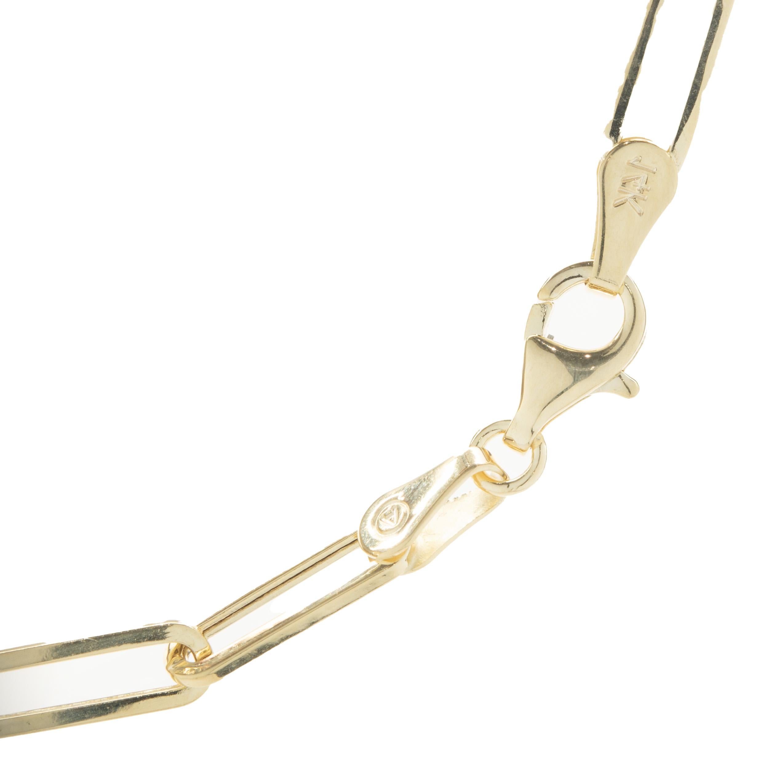 Women's or Men's 14 Karat Yellow Gold Paperclip Link Chain Necklace