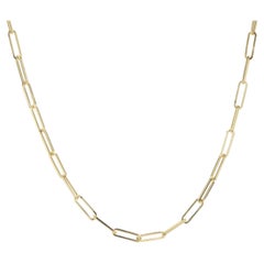 14 Karat Yellow Gold Paperclip Link Chain Necklace