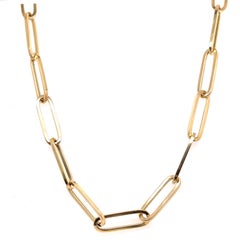 14 Karat Yellow Gold Paperclip Necklace