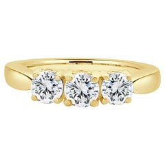 14 Karat Yellow Gold Past, Present, Future Diamond Engagement Ring