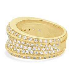 14 Karat Yellow Gold Pave Diamond Cigar Band