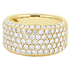 Bracelet Cigare en or jaune 14 carats avec pavé de diamants