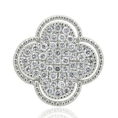 14 Karat Yellow Gold Pave Diamond Clover Pendant