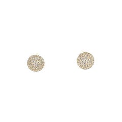 14 Karat Yellow Gold Pave Diamond Earrings