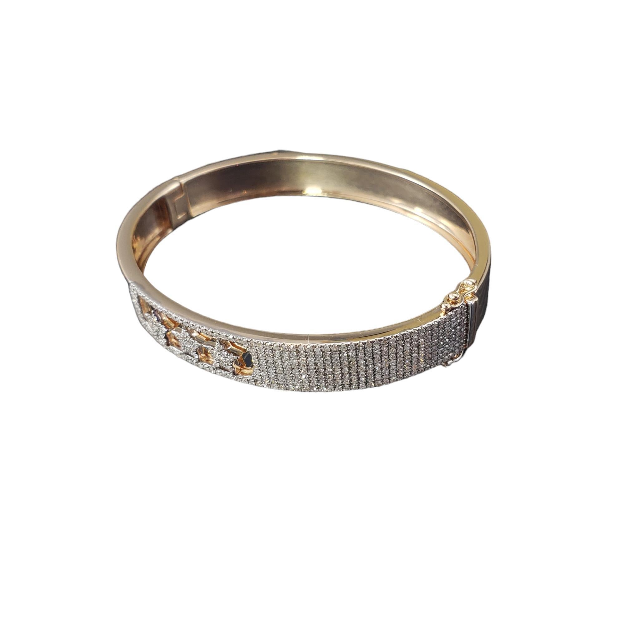 Taglio singolo Bracciale con stelle mobili in oro giallo 14 carati Pave Diamond #17760 in vendita