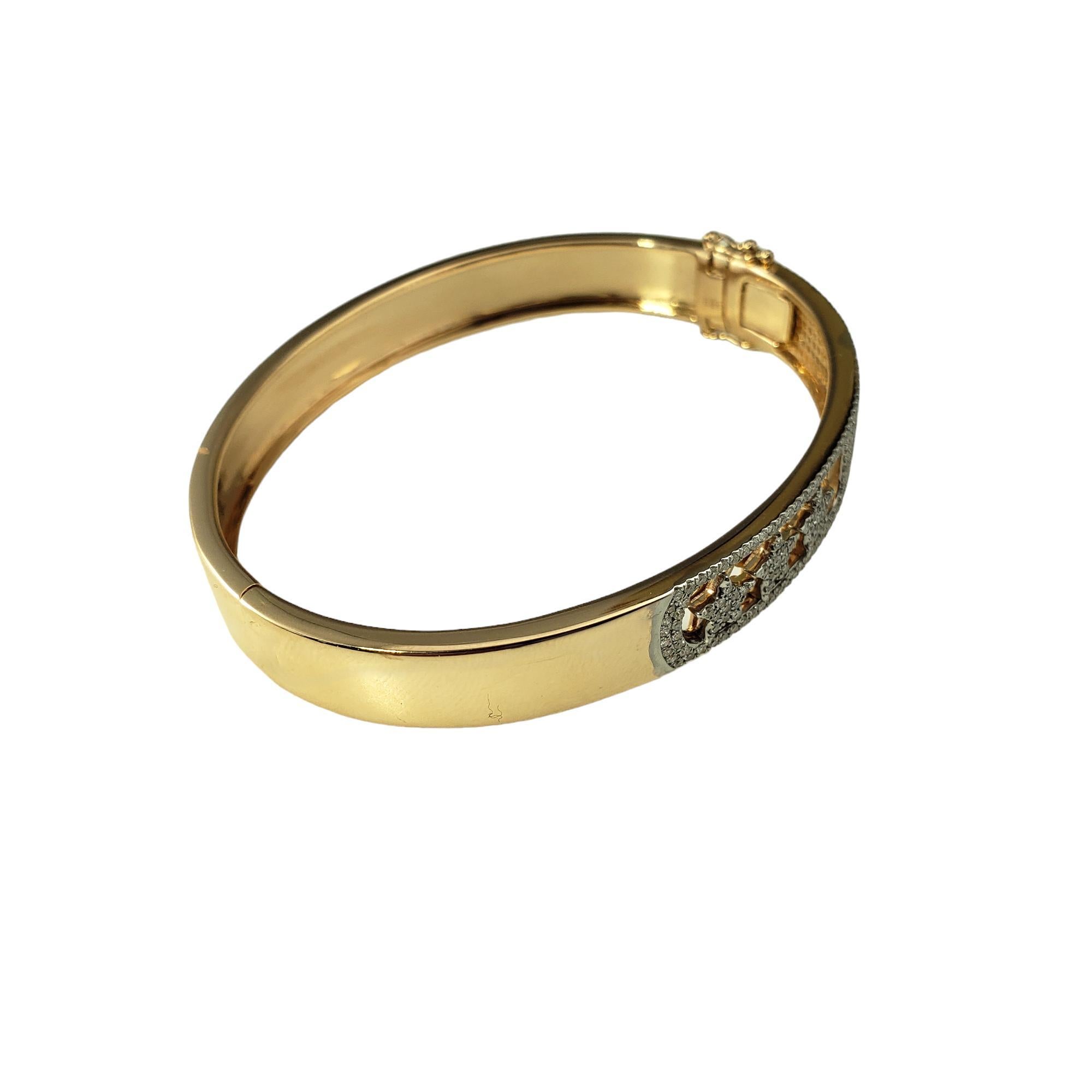 Bracciale con stelle mobili in oro giallo 14 carati Pave Diamond #17760 In condizioni buone in vendita a Washington Depot, CT