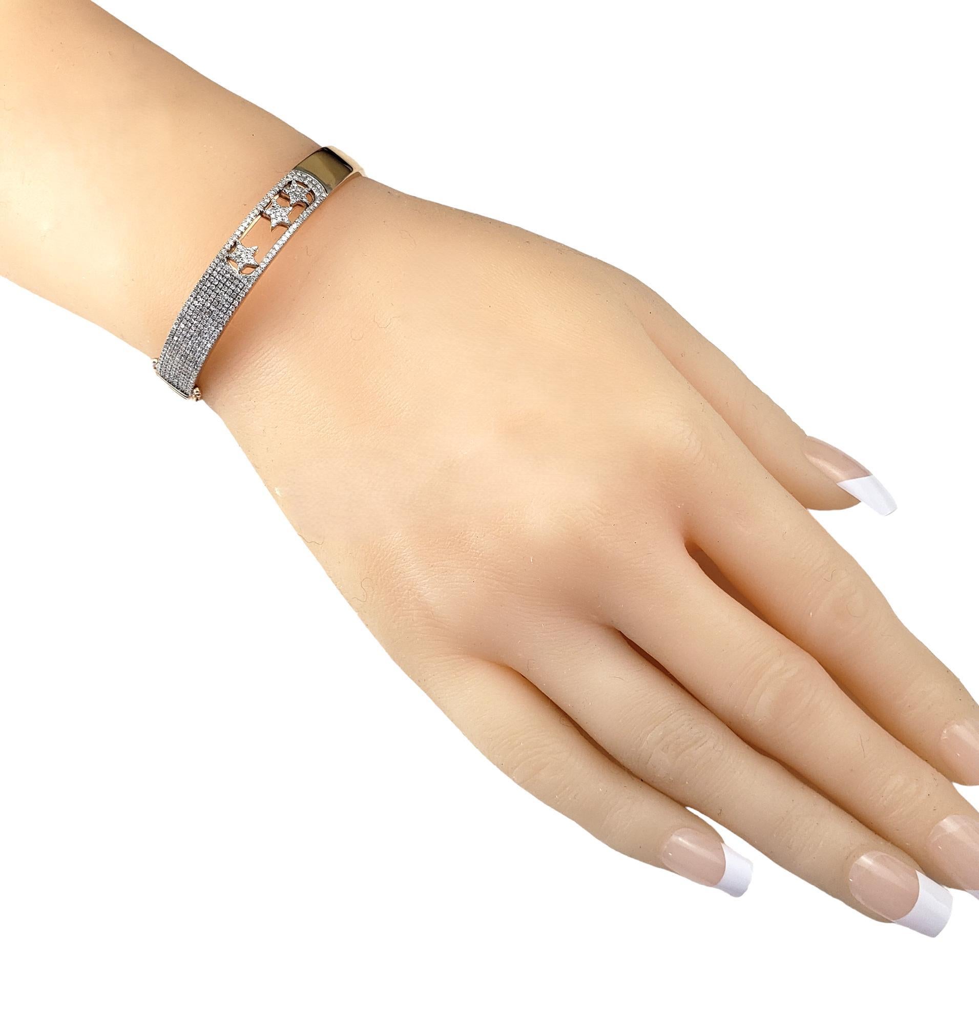 Bracciale con stelle mobili in oro giallo 14 carati Pave Diamond #17760 in vendita 2