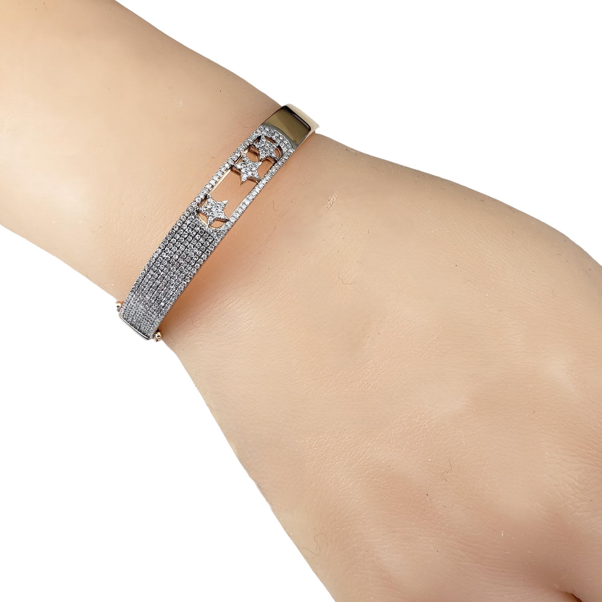 Bracciale con stelle mobili in oro giallo 14 carati Pave Diamond #17760 in vendita 3