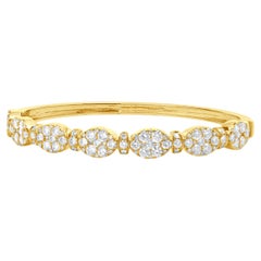 18 Karat Gelbgold Pave Diamond Multi Shape Diamond Armspange