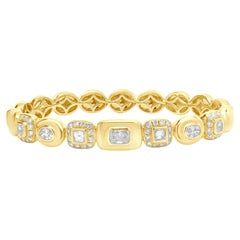 18 Karat Gelbgold Pave Diamond Multi Shape Diamond Armspange