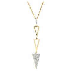 14 Karat Yellow Gold Pave Diamond Triangle Pendant 14 Karat Yellow Gold Pave Diamond Triangle Pendant
