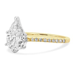 14 Karat Yellow Gold Pear Cut Diamond Engagement Ring