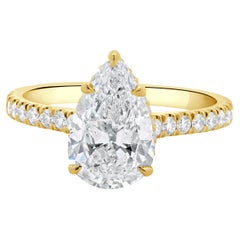 14 Karat Yellow Gold Pear Cut Diamond Engagement Ring