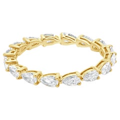 14 Karat Gelbgold Birnenschliff Diamant Eternity Band