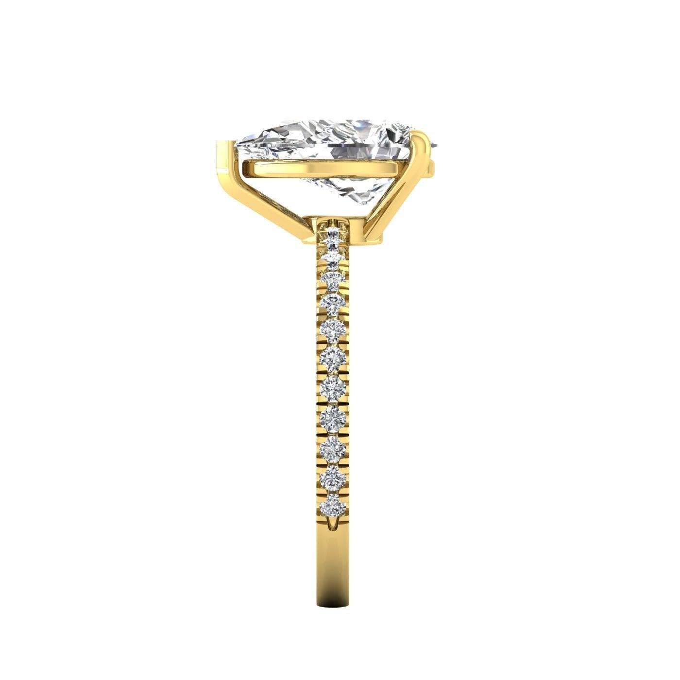 For Sale:  14 Karat Yellow Gold Pear Diamond with Pavé 2 Carat Center '2.3 Carat' H SI1 GIA 4