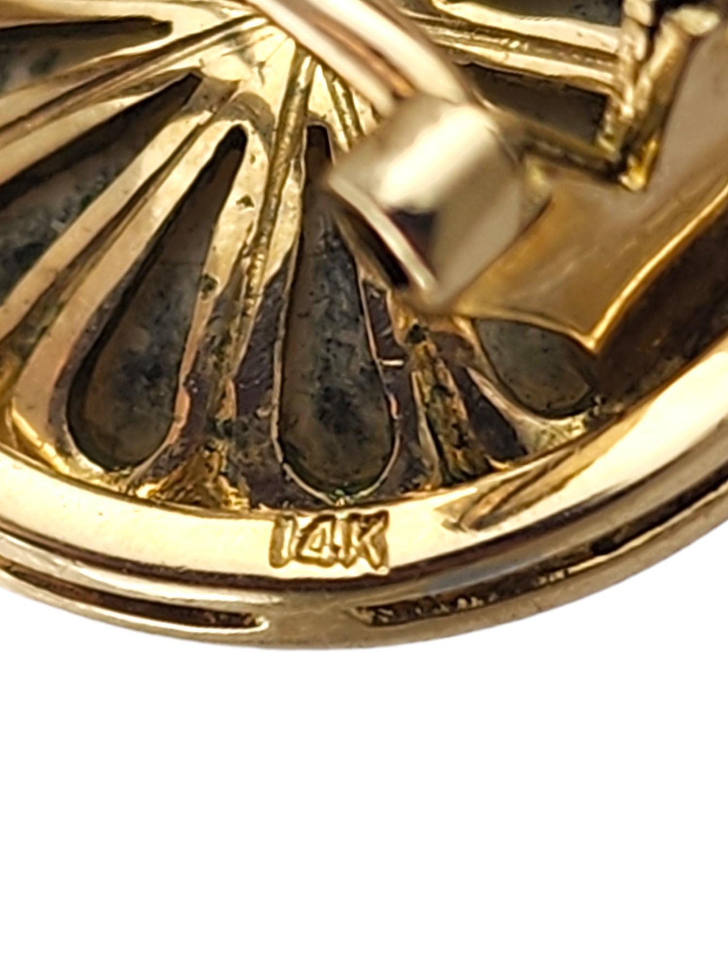 Orecchini a bottone in oro giallo 14 carati con perle e diamanti #18731 in vendita 1