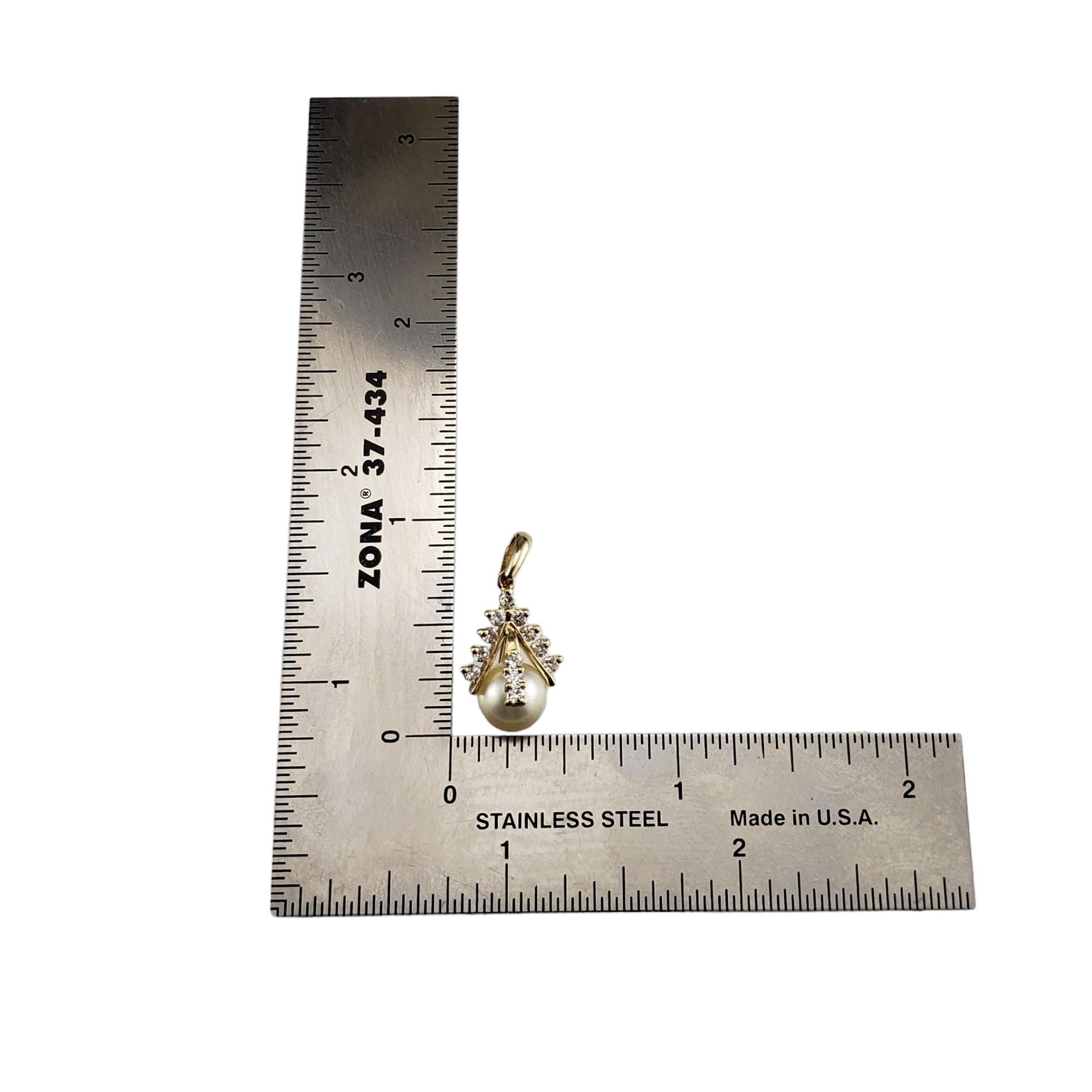 Pendentif en or jaune 14 carats avec perles et diamants n° 16628 Pour femmes en vente