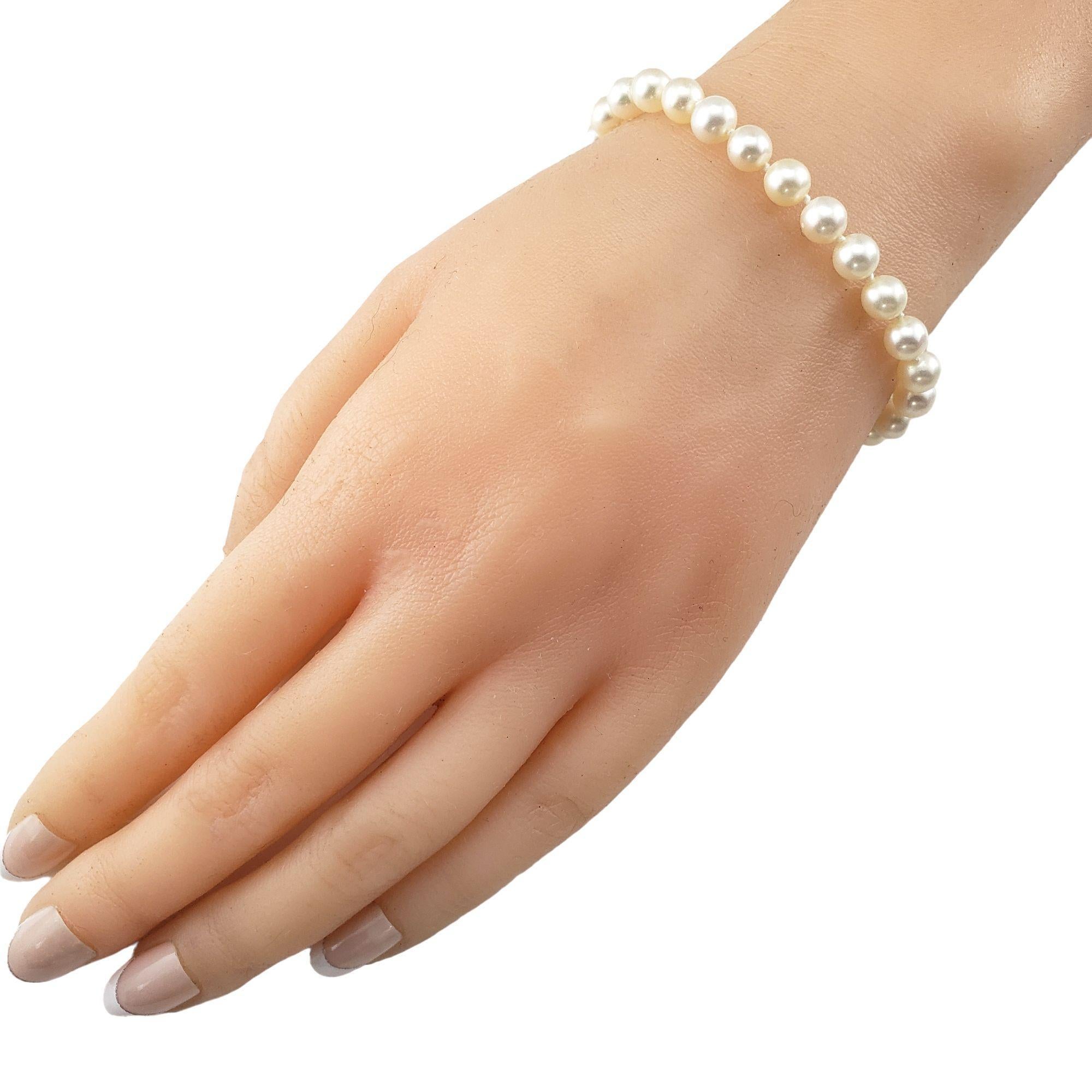  14 Karat Gelbgold Perlenarmband #15105 im Angebot 1