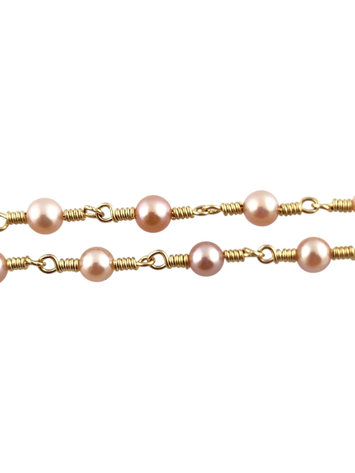 Women's 14 Karat Yellow Gold Pearl Drop Necklace #19336 For Sale
