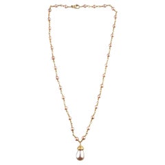 Collier goutte en or jaune 14 carats et perles n° 19336