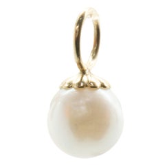 14 Karat Yellow Gold Pearl Earring Charms