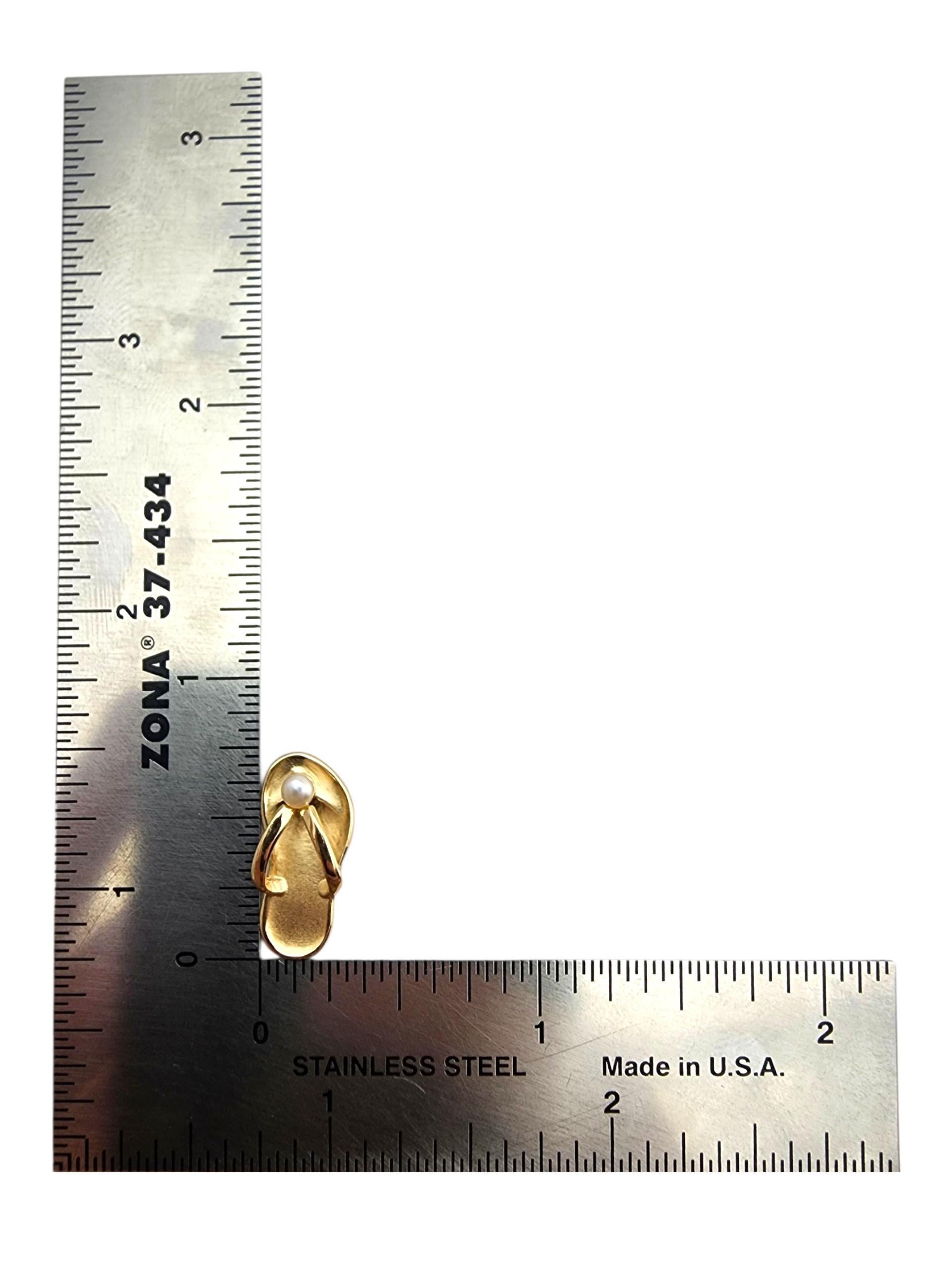 Ciondolo con perla in oro giallo 14 carati #23685 in vendita 4