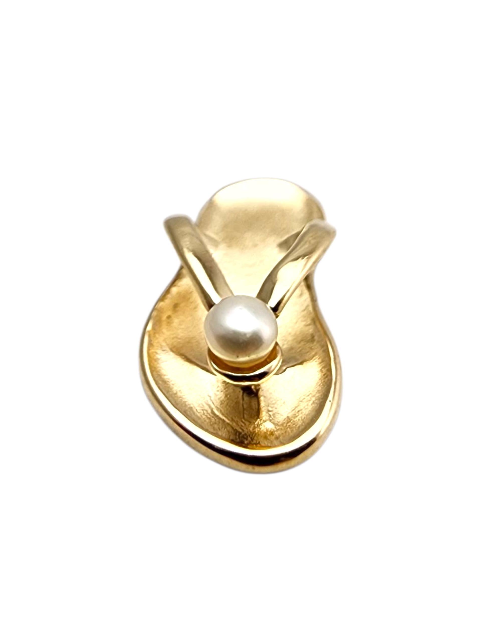 Contemporaneo Ciondolo con perla in oro giallo 14 carati #23685 in vendita