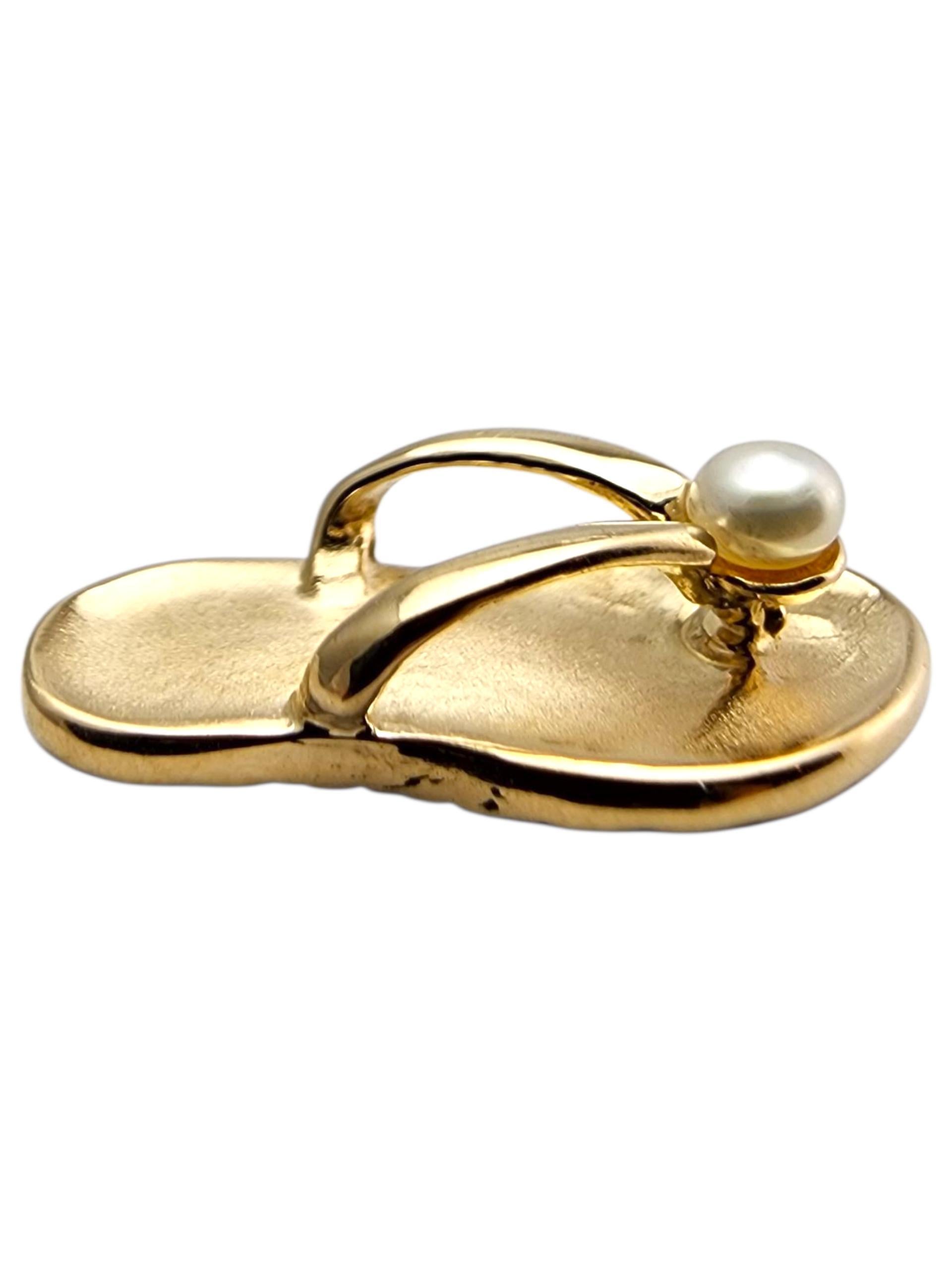 Donna Ciondolo con perla in oro giallo 14 carati #23685 in vendita