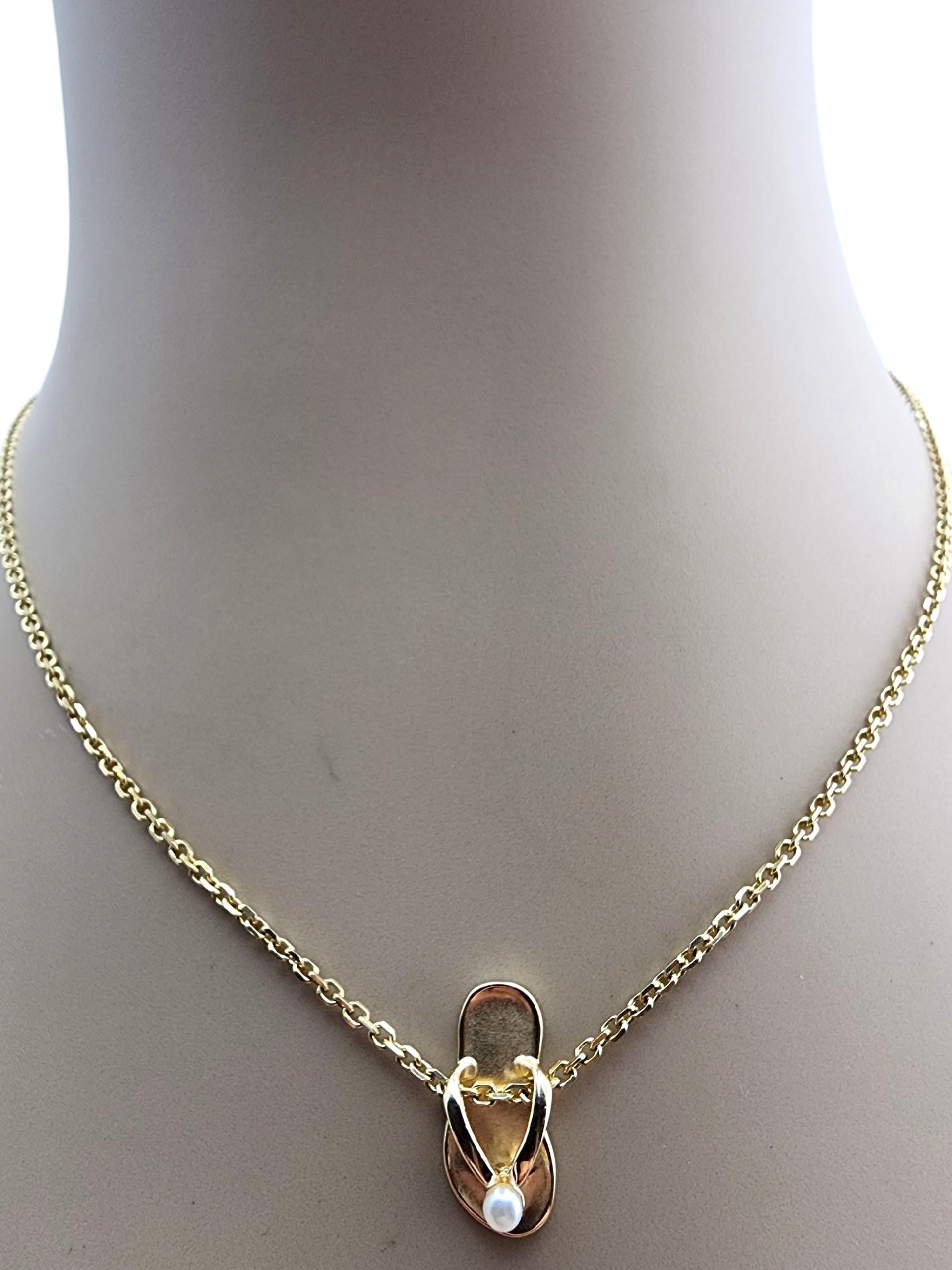 Ciondolo con perla in oro giallo 14 carati #23685 in vendita 3