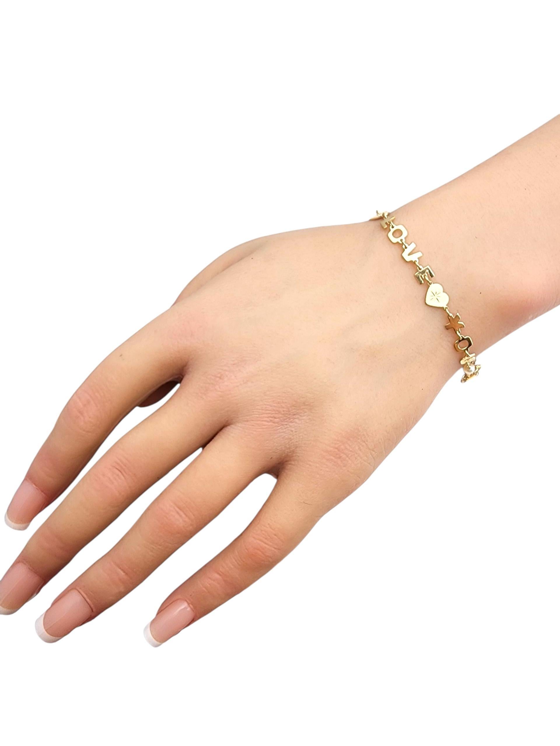 Bracelet en or jaune 14 carats avec perles 