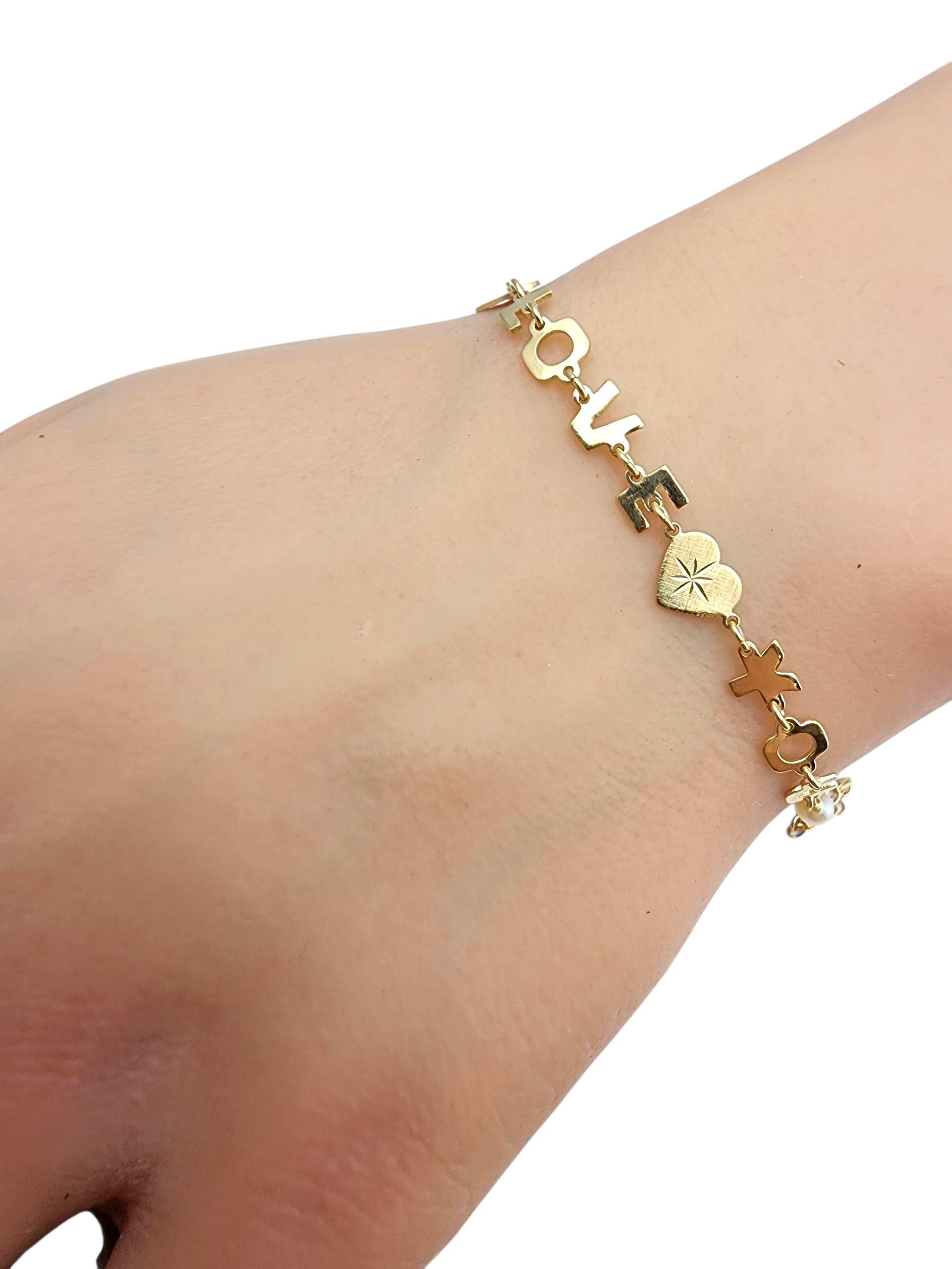 Bracelet en or jaune 14 carats avec perles 