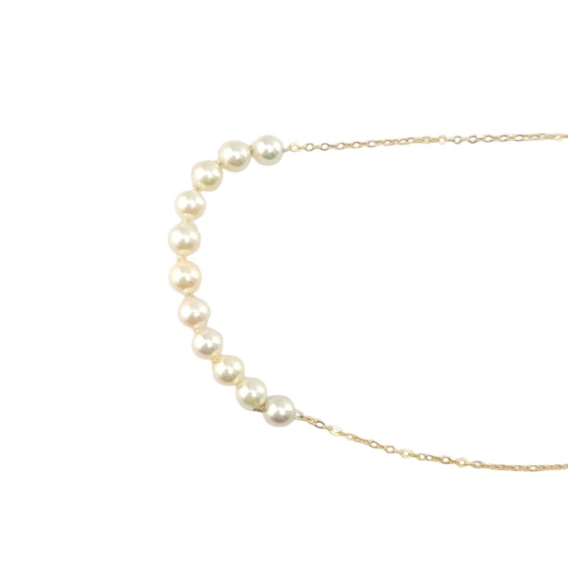 Taglio rotondo Collana di perle in oro giallo 14 carati #21490 in vendita