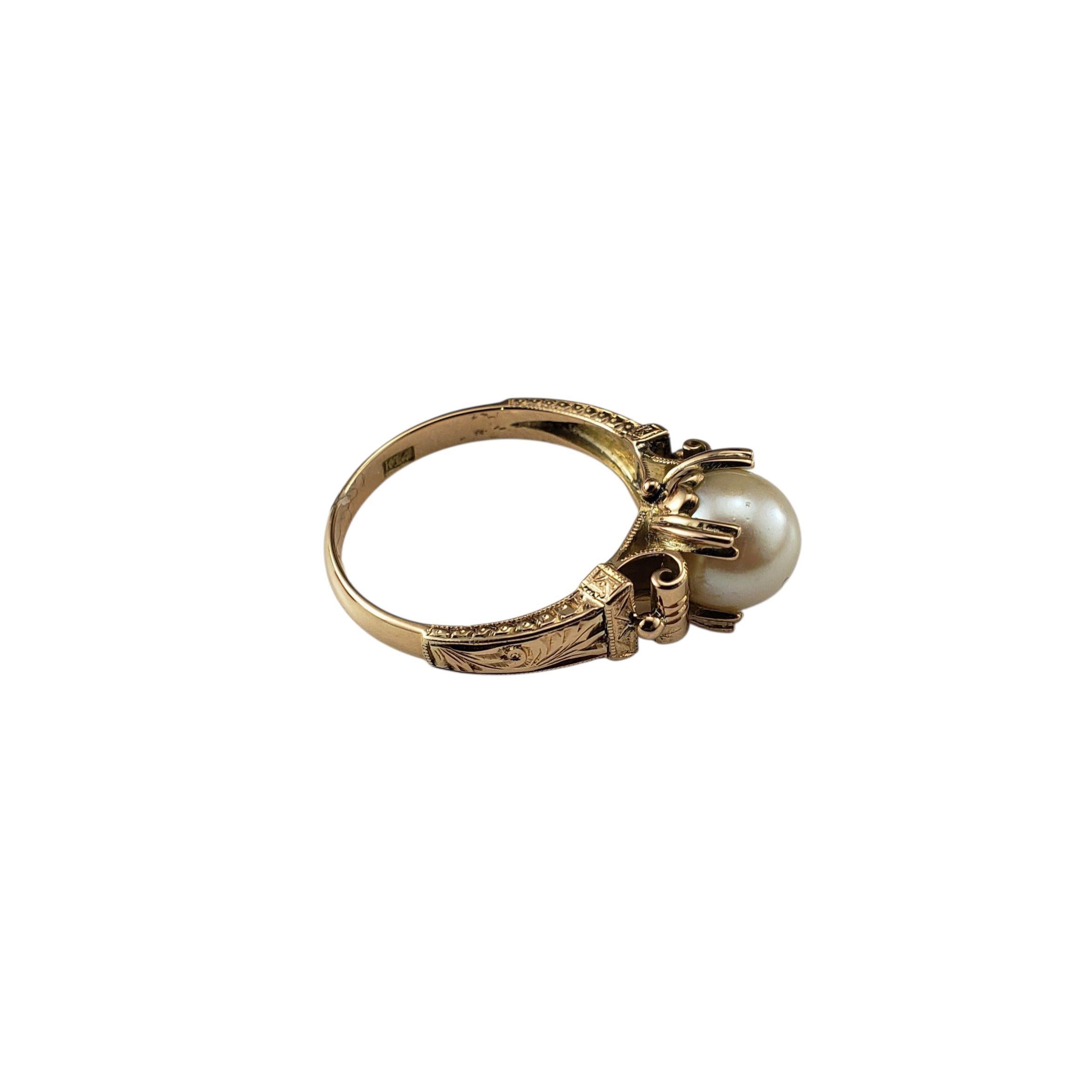 Anillo de perlas de oro amarillo de 14 quilates, tamaño 7,75 #22810 en Bueno estado para la venta en Washington Depot, CT